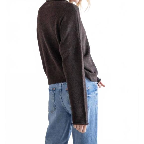 NEW THINGS BETWEEN piper button down cardigan in chocolate - Picture 2 of 4